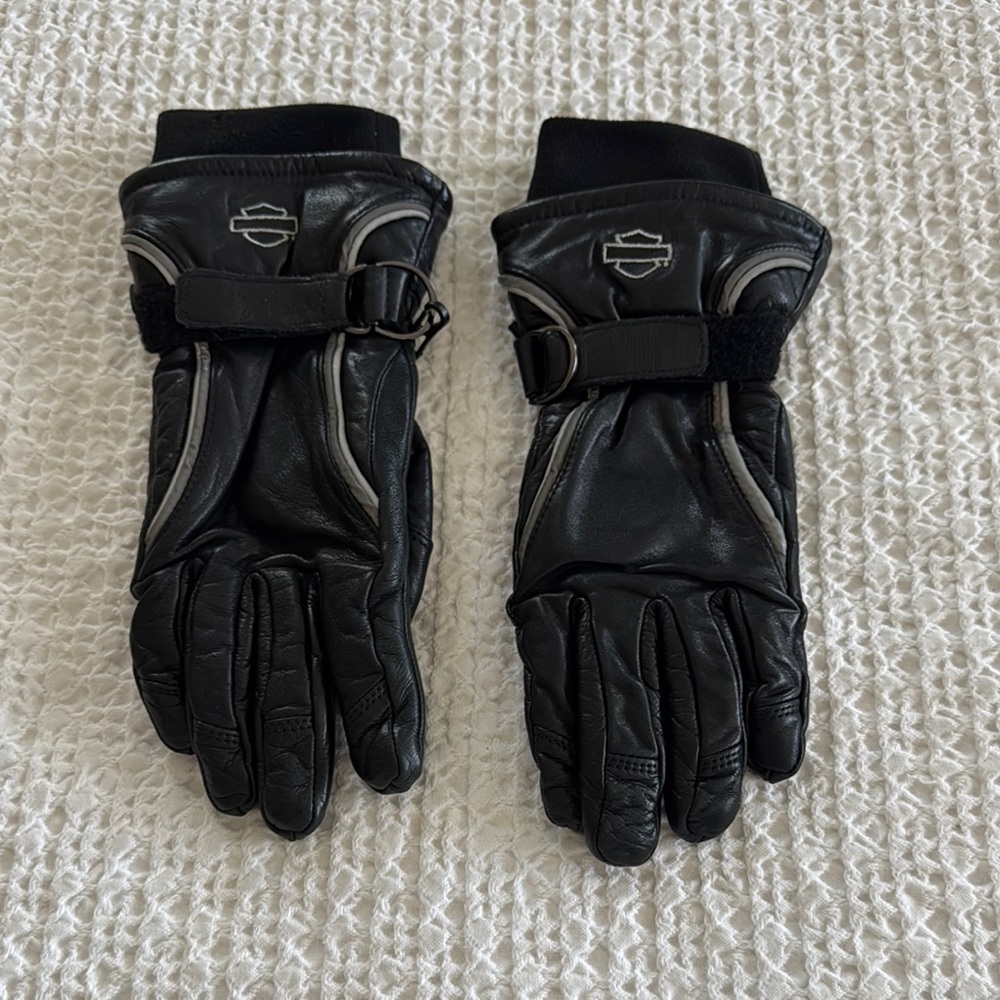 Harley-Davidson Black and Gray Riding Gloves